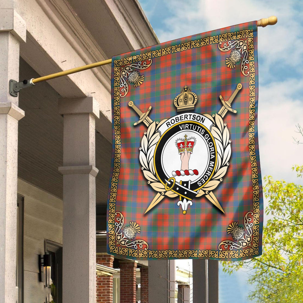 Clan Robertson Ancient Tartan Crest Garden Flag  - Celtic Thistle  DC37 Clan Robertson Tartan Today   