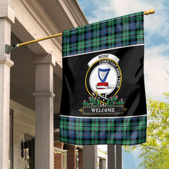 Clan Rose Hunting Ancient Tartan Crest Garden Flag  - Welcome  TO96 Clan Rose Tartan Today   