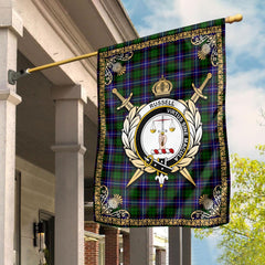 Clan Russell Modern Tartan Crest Garden Flag  - Celtic Thistle  ZO43 Clan Russell Tartan Today   