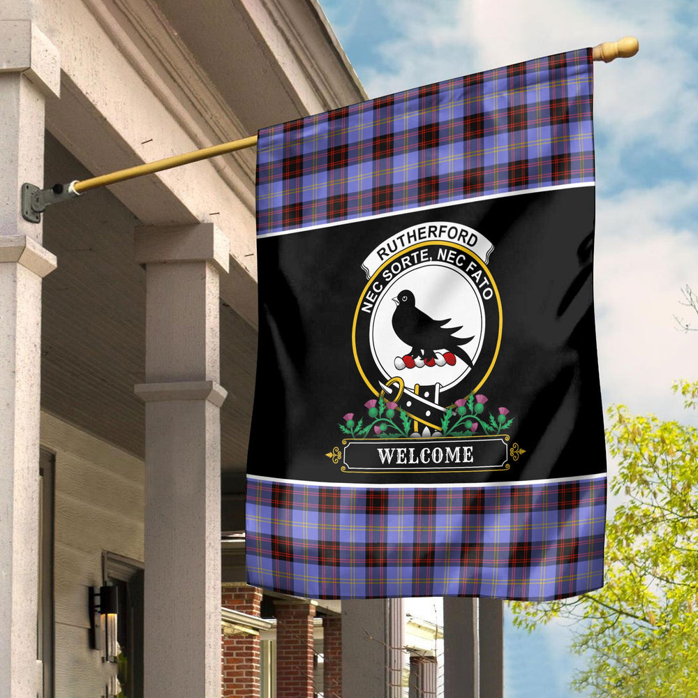 Clan Rutherford Tartan Crest Garden Flag  - Welcome  EY76 Clan Rutherford Tartan Today   