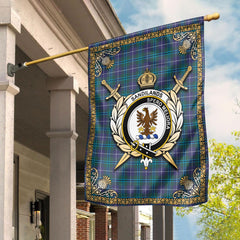 Clan Sandilands Tartan Crest Garden Flag  - Celtic Thistle  IQ75 Clan Sandilands Tartan Today   