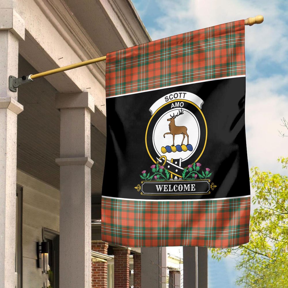 Clan Scott Ancient Tartan Crest Garden Flag  - Welcome  FE55 Clan Scott (Scott Tartan) Tartan Today   