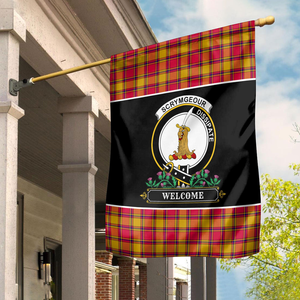 Clan Clan Scrymgeour Tartan Crest Garden Flag  - Welcome  FO23 Clan Scrymgeour Tartan Today   