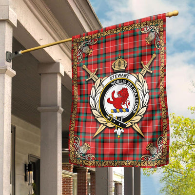 Clan Stewart (Stuart) of Bute Tartan Crest Garden Flag - Celtic Thistle TH66