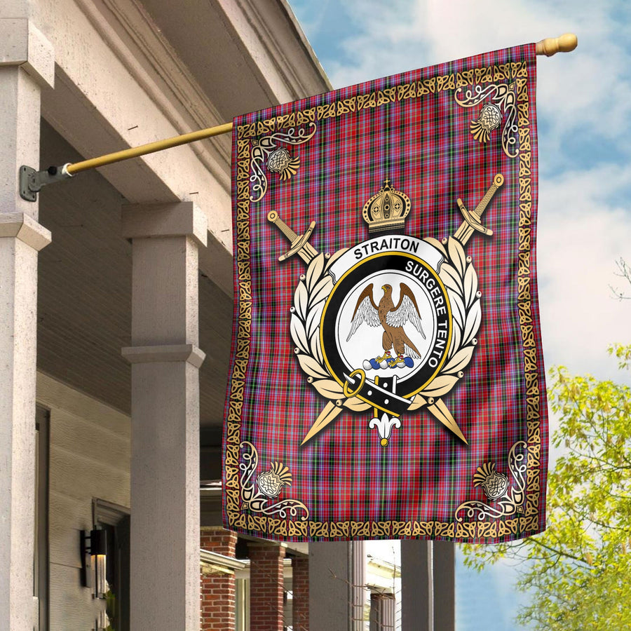 Clan Straiton Tartan Crest Garden Flag