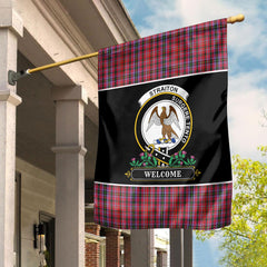 Clan Straiton Tartan Crest Garden Flag  - Welcome  YR75 Clan Rait Tartan Today   