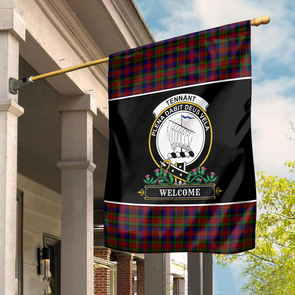 Clan Tennant Tartan Crest Garden Flag  - Welcome  EJ80 Clan Tennant Tartan Today   