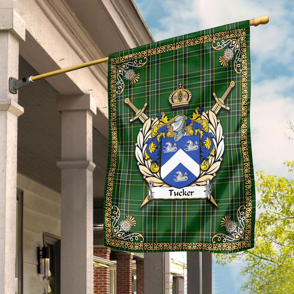 Clan Tucker Tartan Crest Garden Flag  - Celtic Thistle  QL14 Clan Garden Tartan Today   