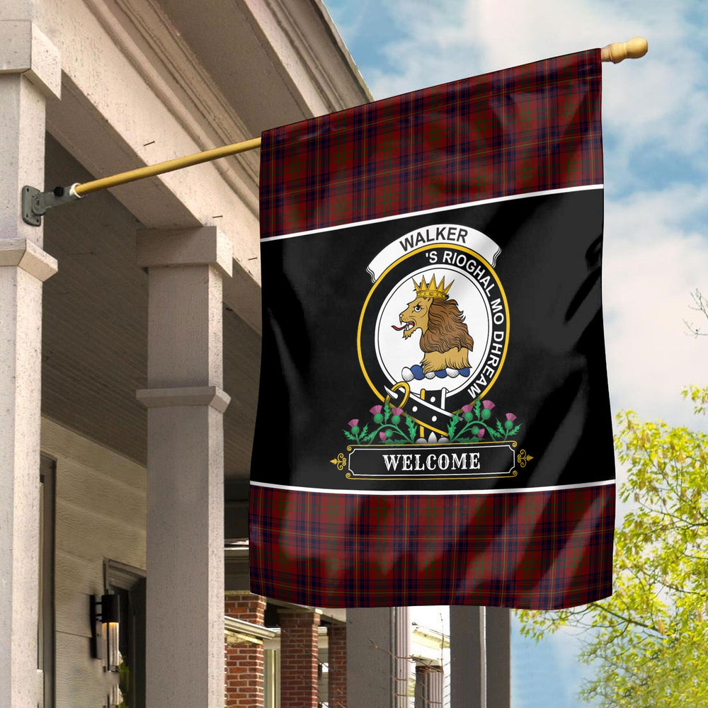 Clan Walker Tartan Crest Garden Flag  - Welcome  LS96 Clan Garden Tartan Today   