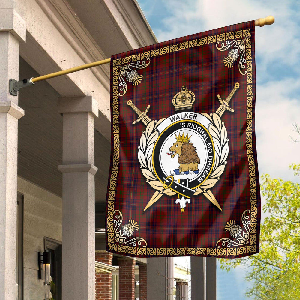 Clan Walker Tartan Crest Garden Flag  - Celtic Thistle  KA60 Clan Garden Tartan Today   