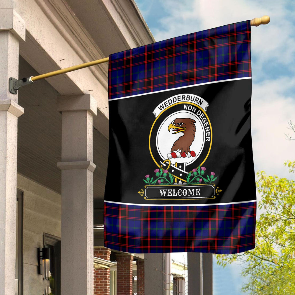 Clan Wedderburn Tartan Crest Garden Flag  - Welcome  TY97 Clan Wedderburn Tartan Today   