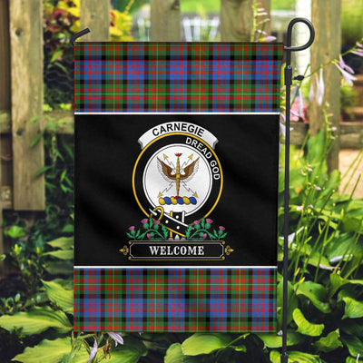 Clan Carnegie Ancient Tartan Crest Garden Flag - Welcome OI76
