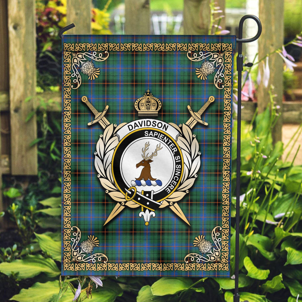Clan Davidson Ancient Tartan Crest Garden Flag  - Celtic Thistle  NH19 Clan Davidson Tartan Today   
