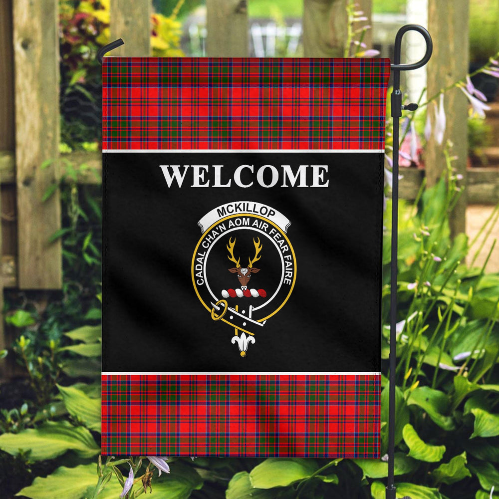 Clan McKillop Tartan Crest Black Garden Flag ZE84 Clan Garden Tartan Today   