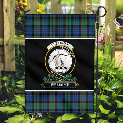 Clan Fletcher Ancient Tartan Crest Garden Flag - Welcome KJ81