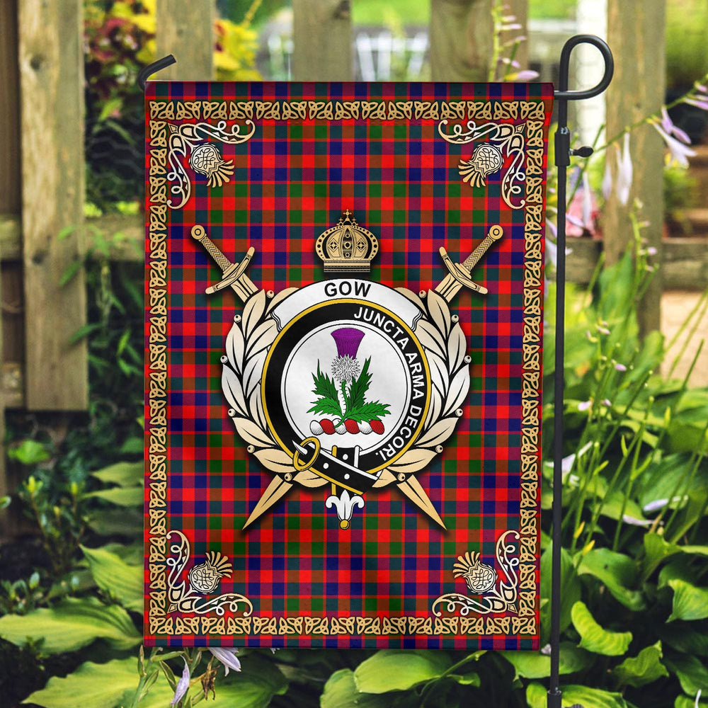 Clan Gow (of Skeoch) Tartan Crest Garden Flag  - Celtic Thistle  LW96 Clan Gow Tartan Today   