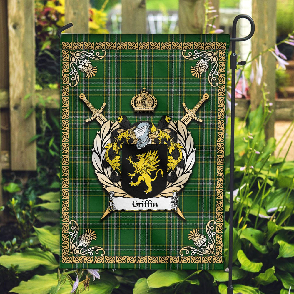 Clan Griffin Tartan Crest Garden Flag  - Celtic Thistle  RO50 Clan Garden Tartan Today   