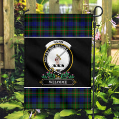 Clan Gunn Modern Tartan Crest Garden Flag  - Welcome  KR74 Clan Gunn Tartan Today   