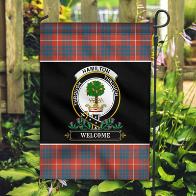 Clan Hamilton Ancient Tartan Crest Garden Flag - Welcome HR51