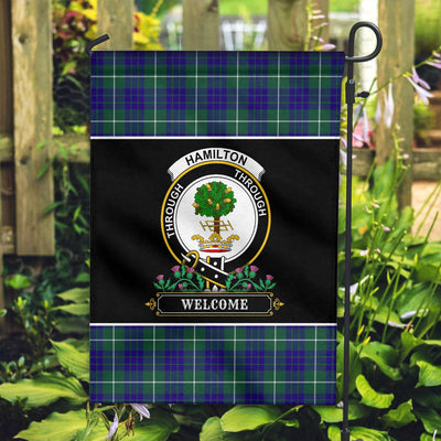 Clan Hamilton Hunting Modern Tartan Crest Garden Flag - Welcome IO12