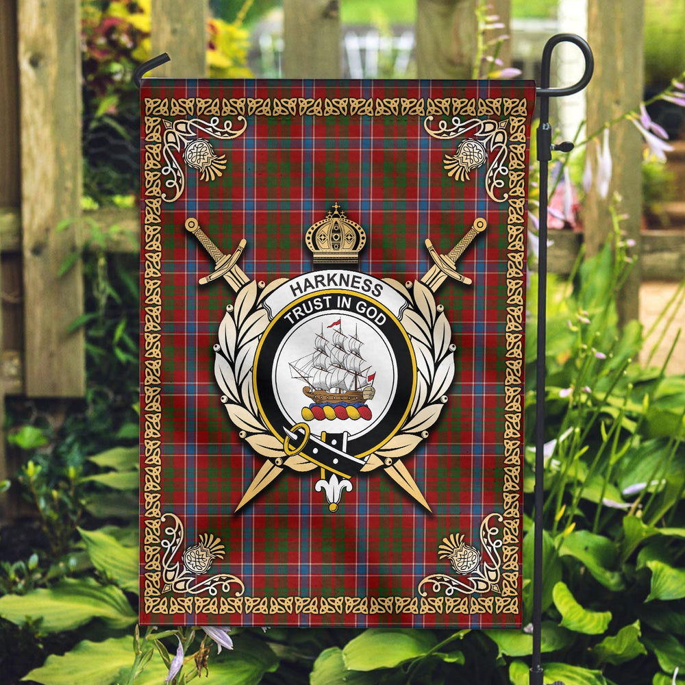 Clan Harkness Dress Tartan Crest Garden Flag  - Celtic Thistle  JB73 Clan Garden Tartan Today   