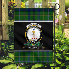 Clan Henderson Modern Tartan Crest Garden Flag  - Welcome  FT34 Clan Henderson Tartan Today   