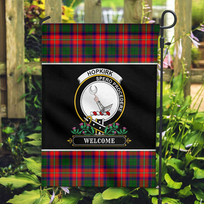 Clan Hopkirk Tartan Crest Garden Flag - Welcome