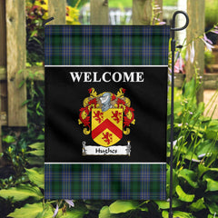 Clan Hughes Tartan Crest Black Garden Flag RD67 Clan Garden Tartan Today   