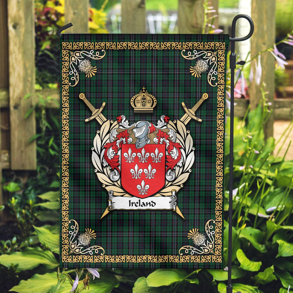 Clan Ireland Tartan Crest Garden Flag  - Celtic Thistle  QK94 Clan Garden Tartan Today   