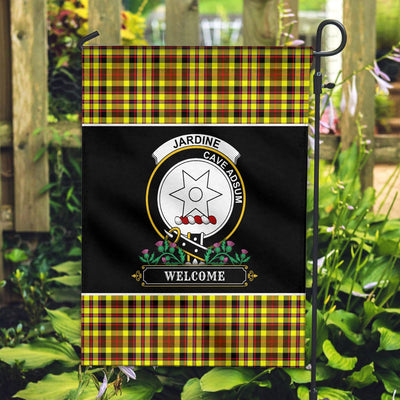 Clan Jardine Tartan Crest Garden Flag - Welcome