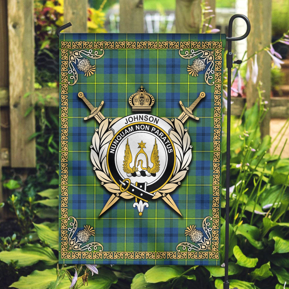Clan Johnson Ancient Tartan Crest Garden Flag  - Celtic Thistle  ZJ88 Clan Garden Tartan Today   