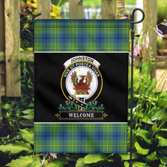 Clan Johnston of Caskieben Ancient Tartan Crest Garden Flag  - Welcome  FF47 Clan Johnston Tartan Today   