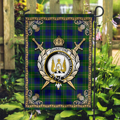 Clan Johnstone Modern Tartan Crest Garden Flag  - Celtic Thistle  NT73 Clan Johnstone Tartan Today   