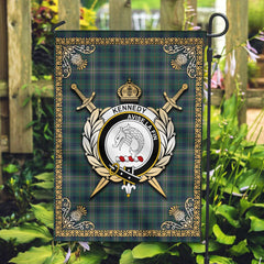 Clan Kennedy Modern Tartan Crest Garden Flag  - Celtic Thistle  JP82 Clan Kennedy Tartan Today   