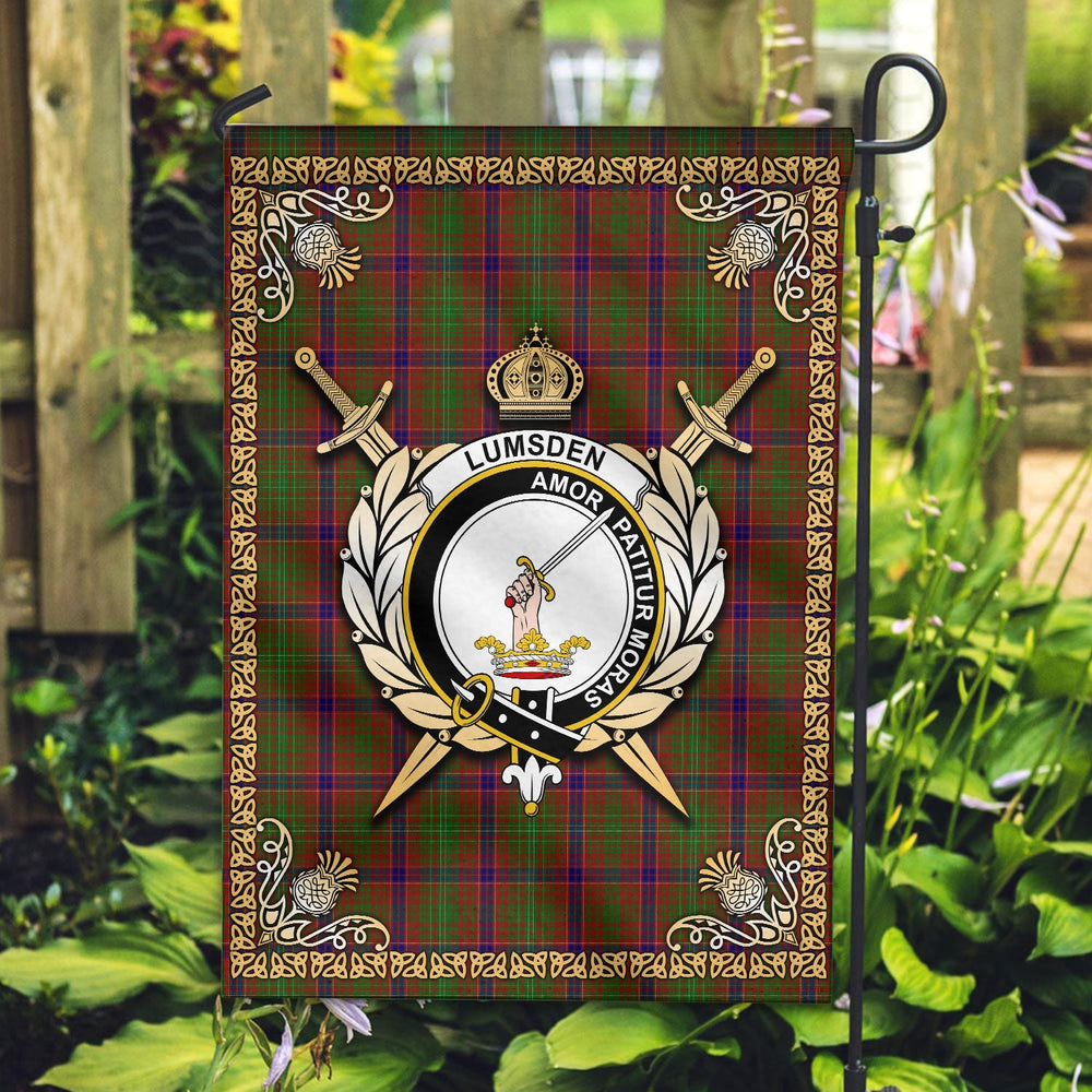 Clan Lumsden Tartan Crest Garden Flag  - Celtic Thistle  UJ80 Clan Lumsden Tartan Today   