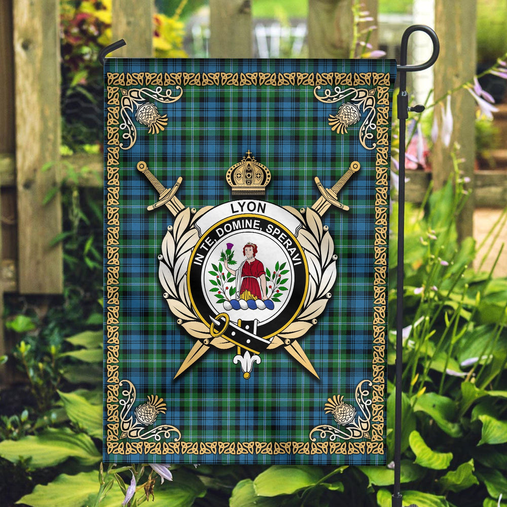 Clan Lyon Tartan Crest Garden Flag  - Celtic Thistle  ZG97 Clan Garden Tartan Today   