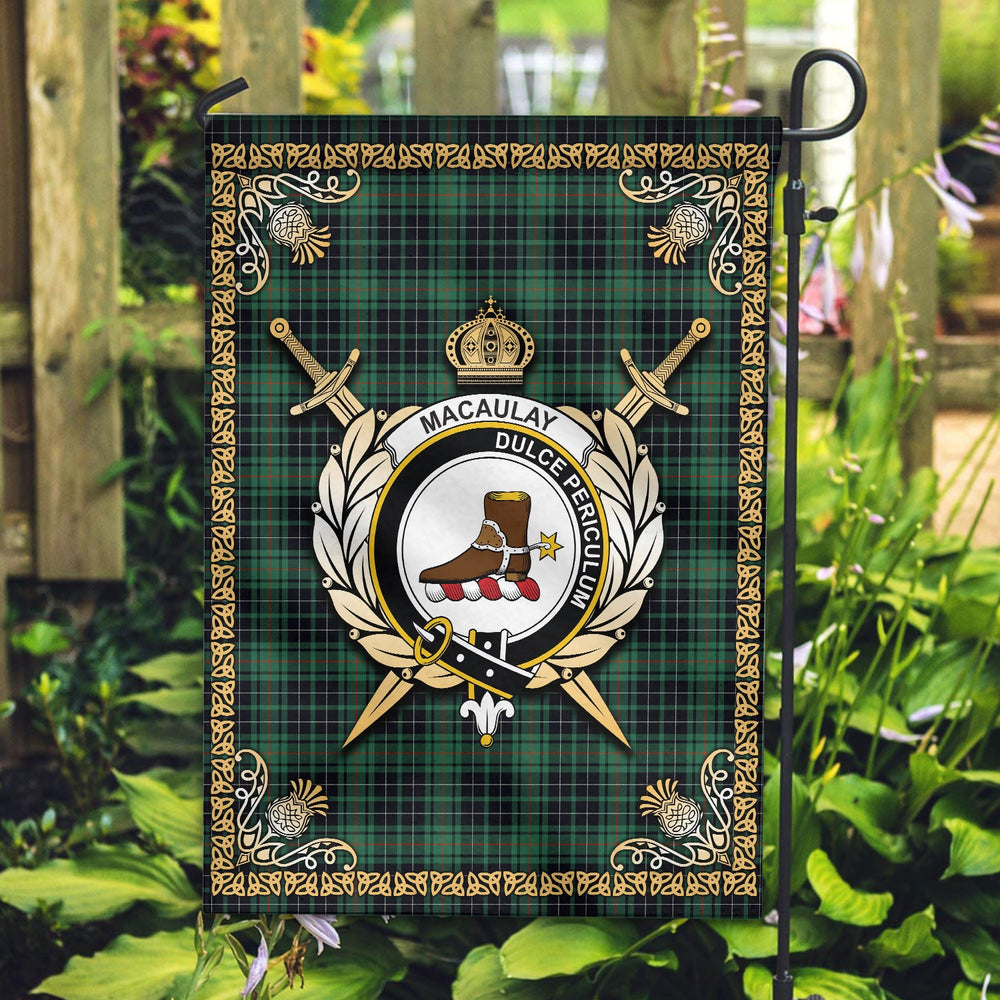 Clan MacAulay Hunting Ancient Tartan Crest Garden Flag  - Celtic Thistle  NQ76 Clan MacAulay Tartan Today   
