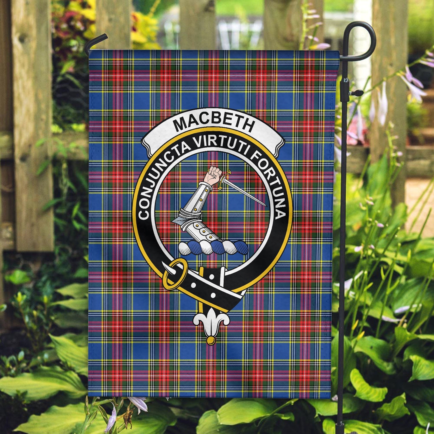 Clan MacBeth Modern Tartan Crest Garden Flag ZU64 Clan MacBeth Tartan Today   