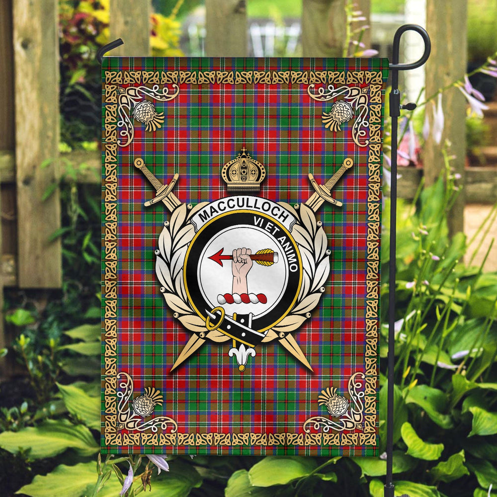Clan MacCulloch (McCulloch) Tartan Crest Garden Flag  - Celtic Thistle  MT23 Clan McCulloch Tartan Today   