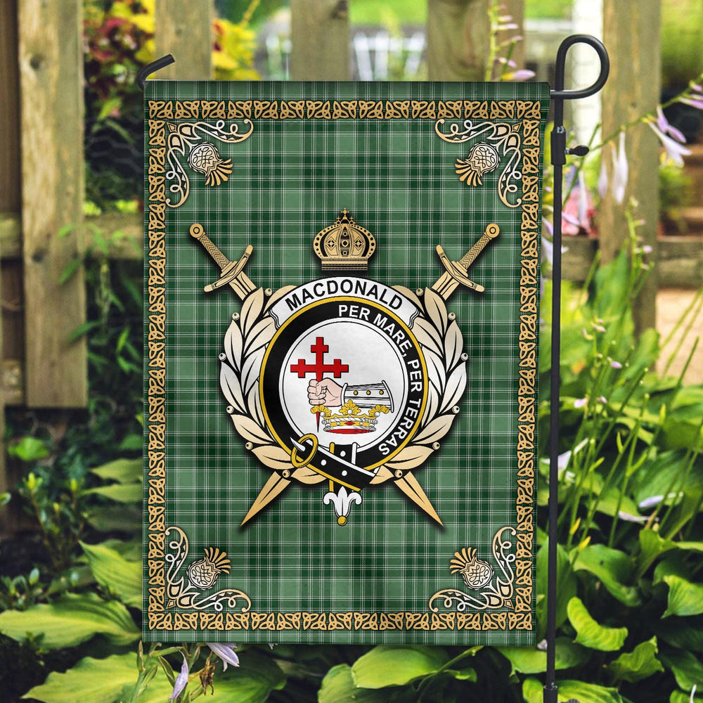Clan MacDonald Lord of the Isles Hunting Tartan Crest Garden Flag  - Celtic Thistle  VN16 Clan MacDonald Tartan Today   