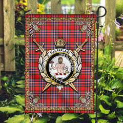 Clan MacFarlane Modern Tartan Crest Garden Flag  - Celtic Thistle  CQ72 Clan MacFarlane Tartan Today   