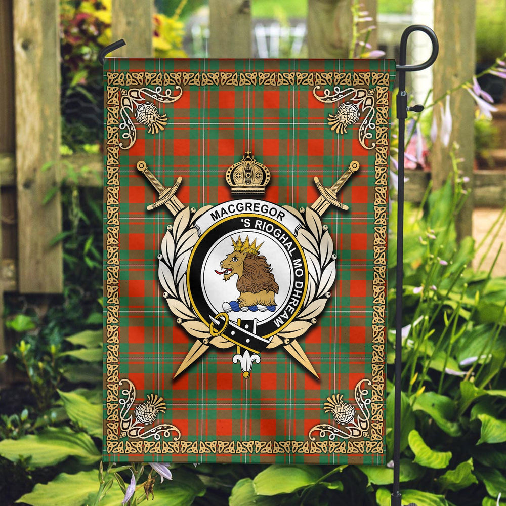 Clan MacGregor Ancient Tartan Crest Garden Flag  - Celtic Thistle  WC29 Clan MacGregor Tartan Today   