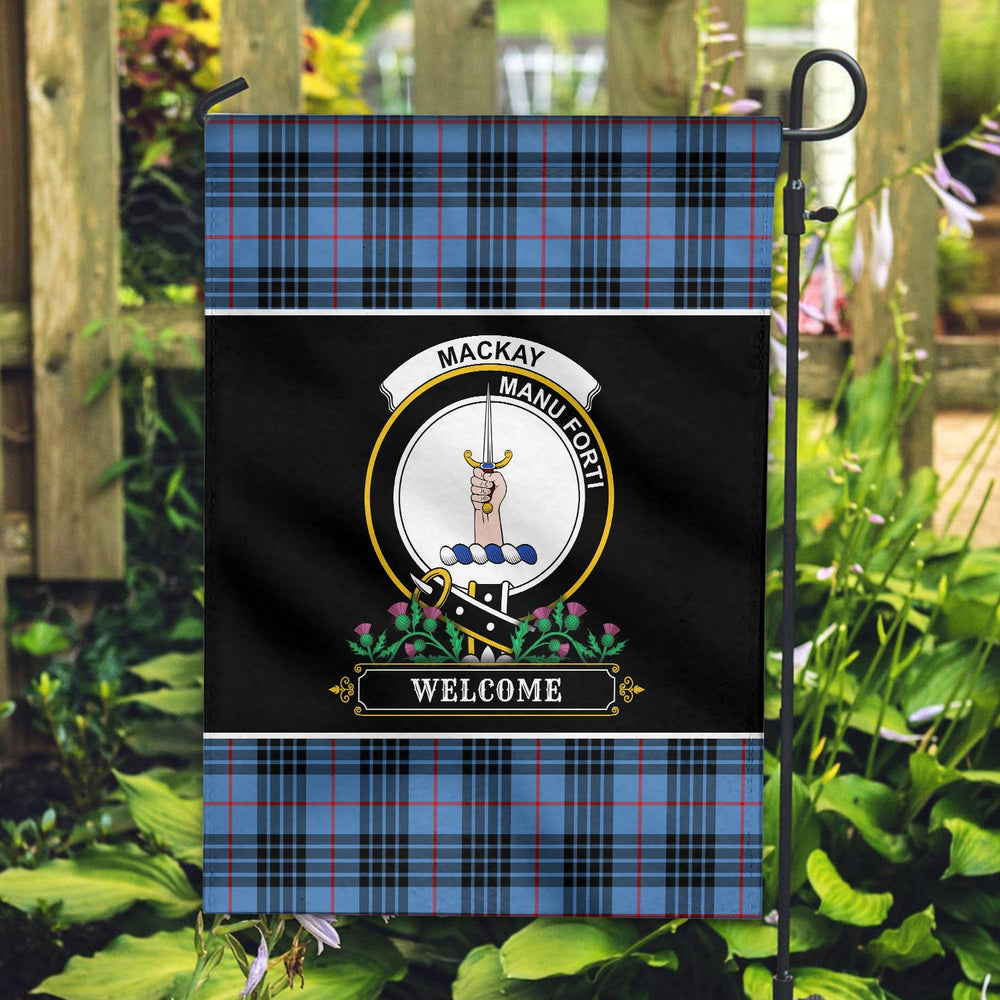 Clan MacKay Blue Tartan Crest Garden Flag  - Welcome  VN70 Clan MacKay Tartan Today   