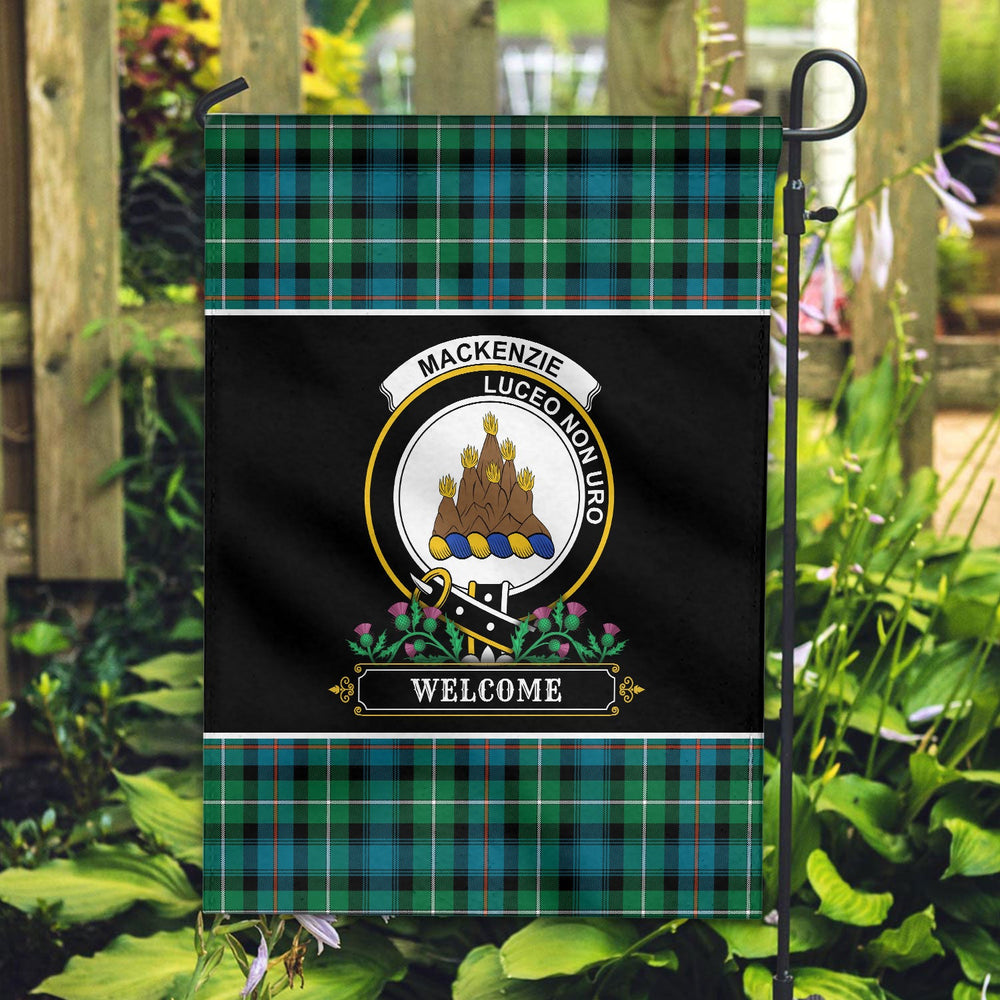Clan MacKenzie Ancient Tartan Crest Garden Flag  - Welcome  PO59 Clan Garden Clan MacKenzie   