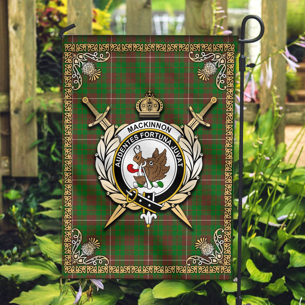 Clan MacKinnon Hunting Modern Tartan Crest Garden Flag  - Celtic Thistle  FL89 Clan MacKinnon Tartan Today   