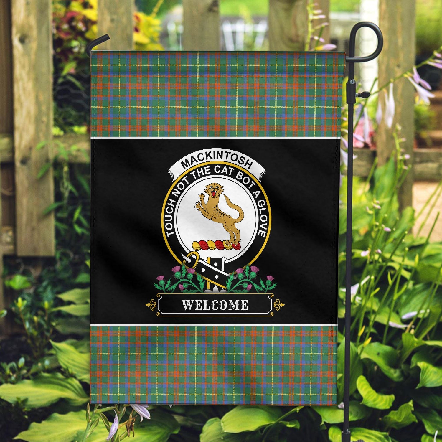 Clan MacKintosh Hunting Ancient Tartan Crest Garden Flag  - Welcome  WZ89 Clan MacKintosh / MacIntosh Tartan Today   