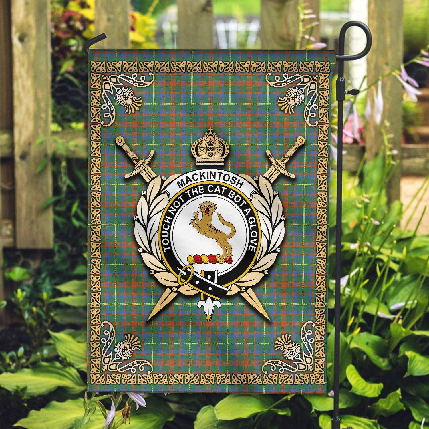 Clan MacKintosh Hunting Ancient Tartan Crest Garden Flag  - Celtic Thistle  JY67 Clan MacKintosh / MacIntosh Tartan Today   