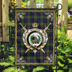 Clan MacLaren Modern Tartan Crest Garden Flag  - Celtic Thistle  KJ85 Clan Garden Tartan Today   