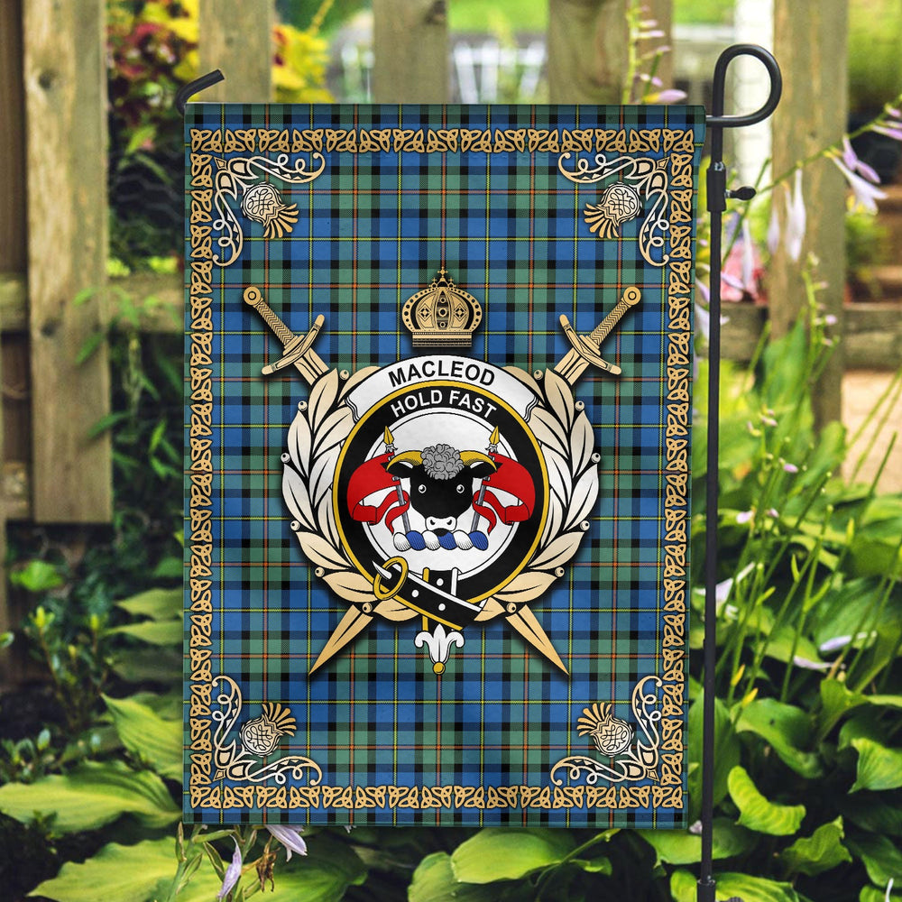 Clan MacLeod of Harris Ancient Tartan Crest Garden Flag  - Celtic Thistle  FM15 Clan Garden Tartan Today   