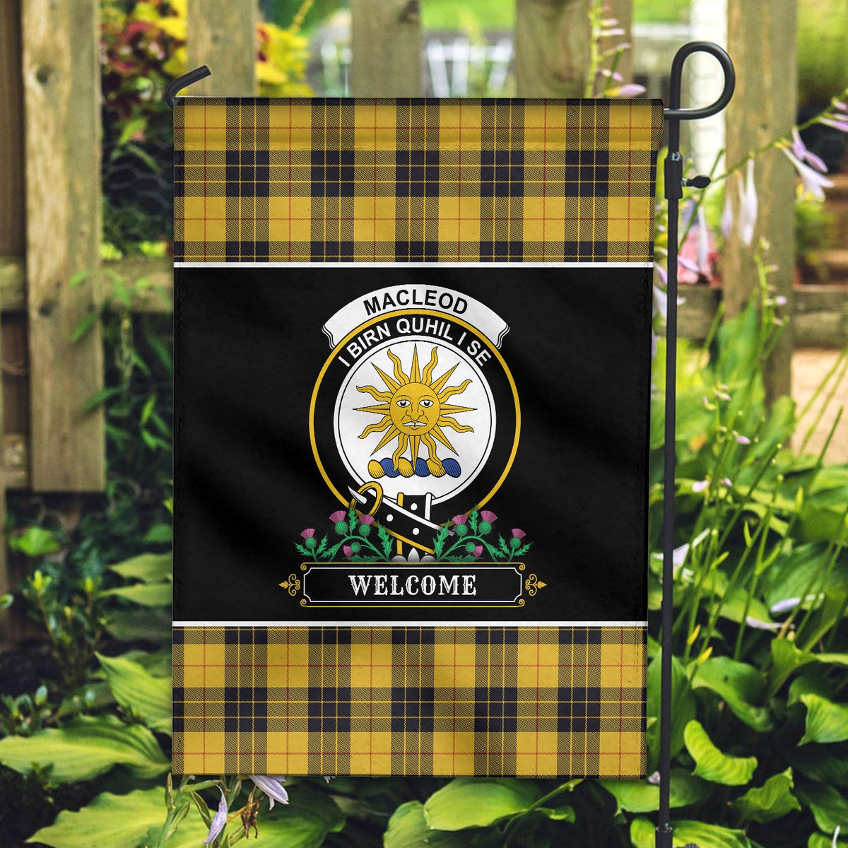 Clan MacLeod of Lewis Ancient Tartan Crest Garden Flag  - Welcome  SI15 Clan Garden Tartan Today   